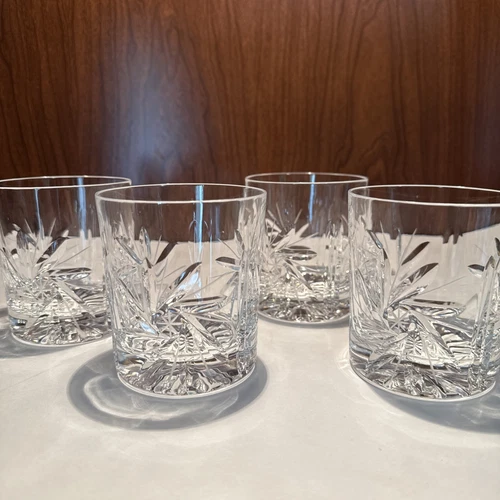 VTG Brilliant Cut Crystal Glass Whiskey/Water/Liquor Lowball Tumblers SET OF 4