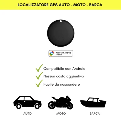 Localizzatore GPS Tracker per Auto Moto e Valigia – Compatibile Android – Smart