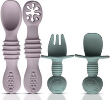 4pc Silicone Baby Spoons Self Feeding Baby Utensils 6-12 Months