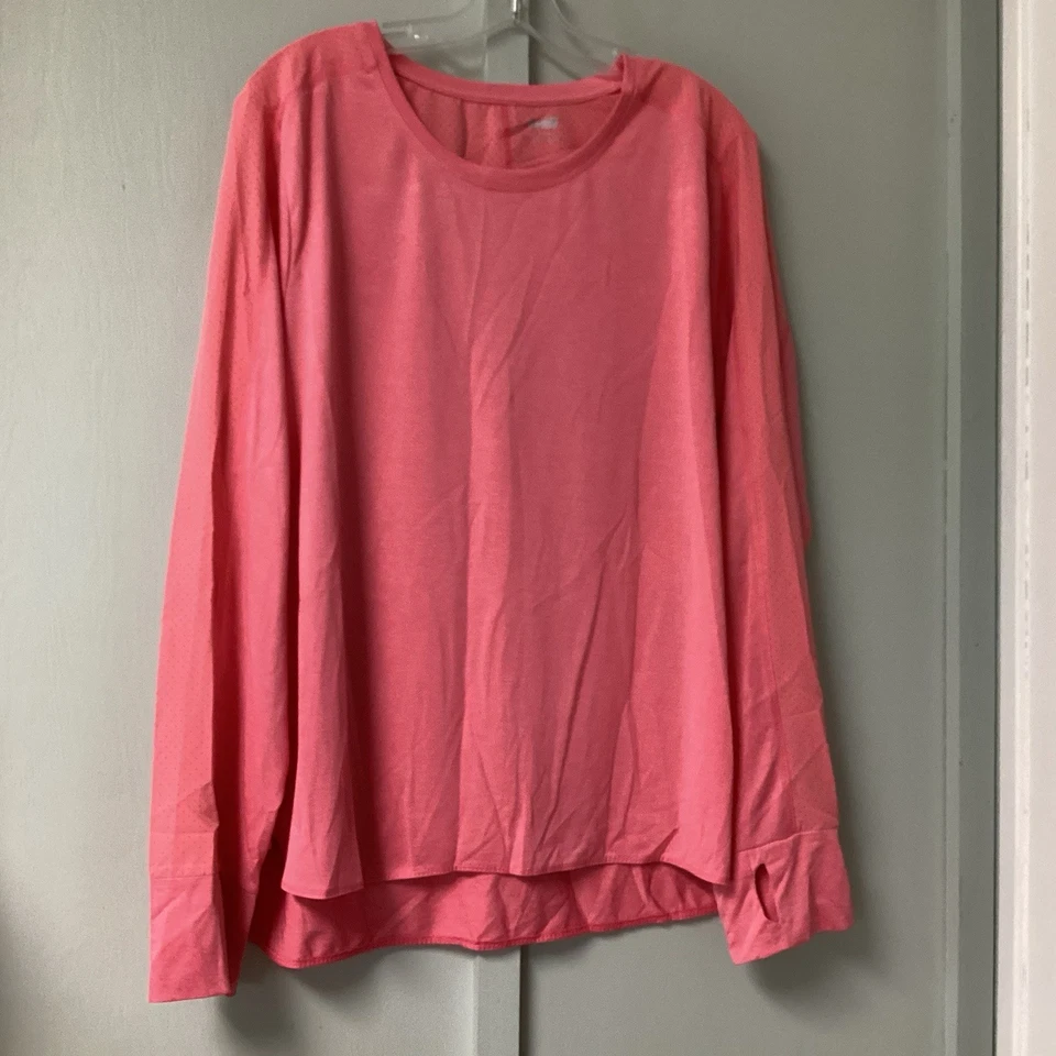 Camiseta deportiva de manga larga Avia para mujer talla XXL (22) coral cuello redondo absorbente Foto 3 de 4