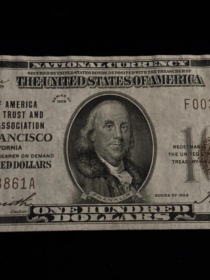 1929 $100 Bank America SAN FRANCISCO California National Currency CH# 13044 - Image 3 of 4