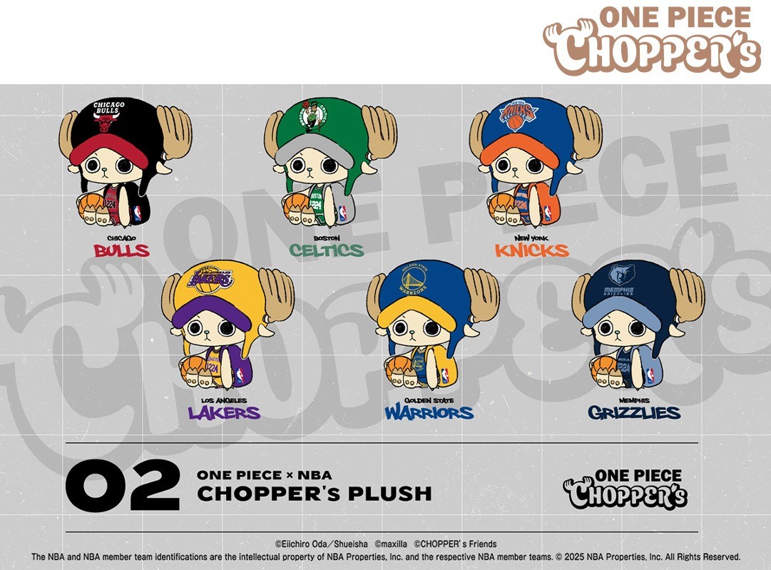 ONE PIECE x NBA CHOPPER's PLUSH LOS ANGELES LAKERS Toy Doll 18cm