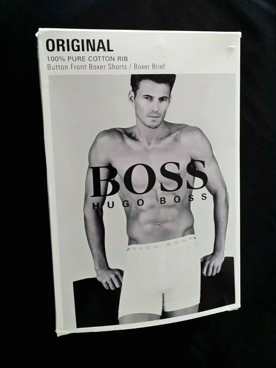 Hugo Boss Single White Button Front Boxer Shorts Briefs Size UK XXL 38 40