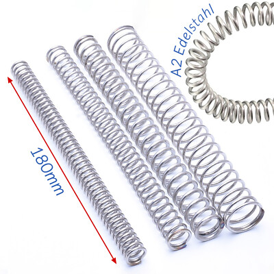 Compression Stainless steel 0,3- 2mm Wire Dia Pressure Coil Springs Length 180mm