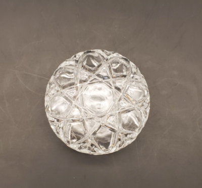 #ad Royal Crystal Rock Round Trinket Box Wavy Edges Connect Together Made In Italy $10.00