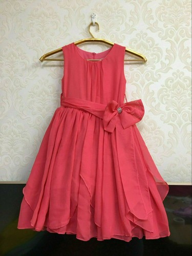 UK Kids Girls bowknot Dress Chiffon Gown Dress Wedding Bridesmaid Birthday - Picture 26 of 30