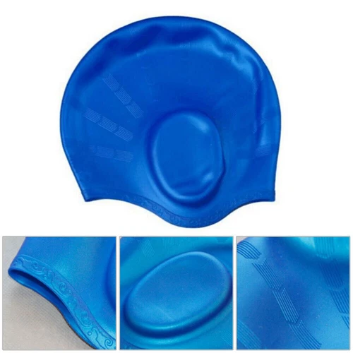 Silicone Swimming Cap Solid Color Long Hair Clean Swim Pool For Adult Men Women - Picture 17 of 25
