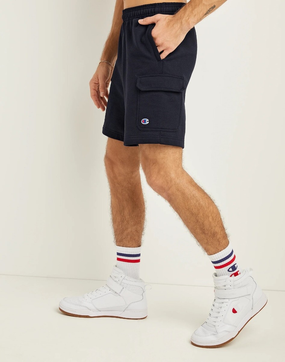 coco1608 Champion Fleece Cargo Shorts Men's Powerblend Pockets