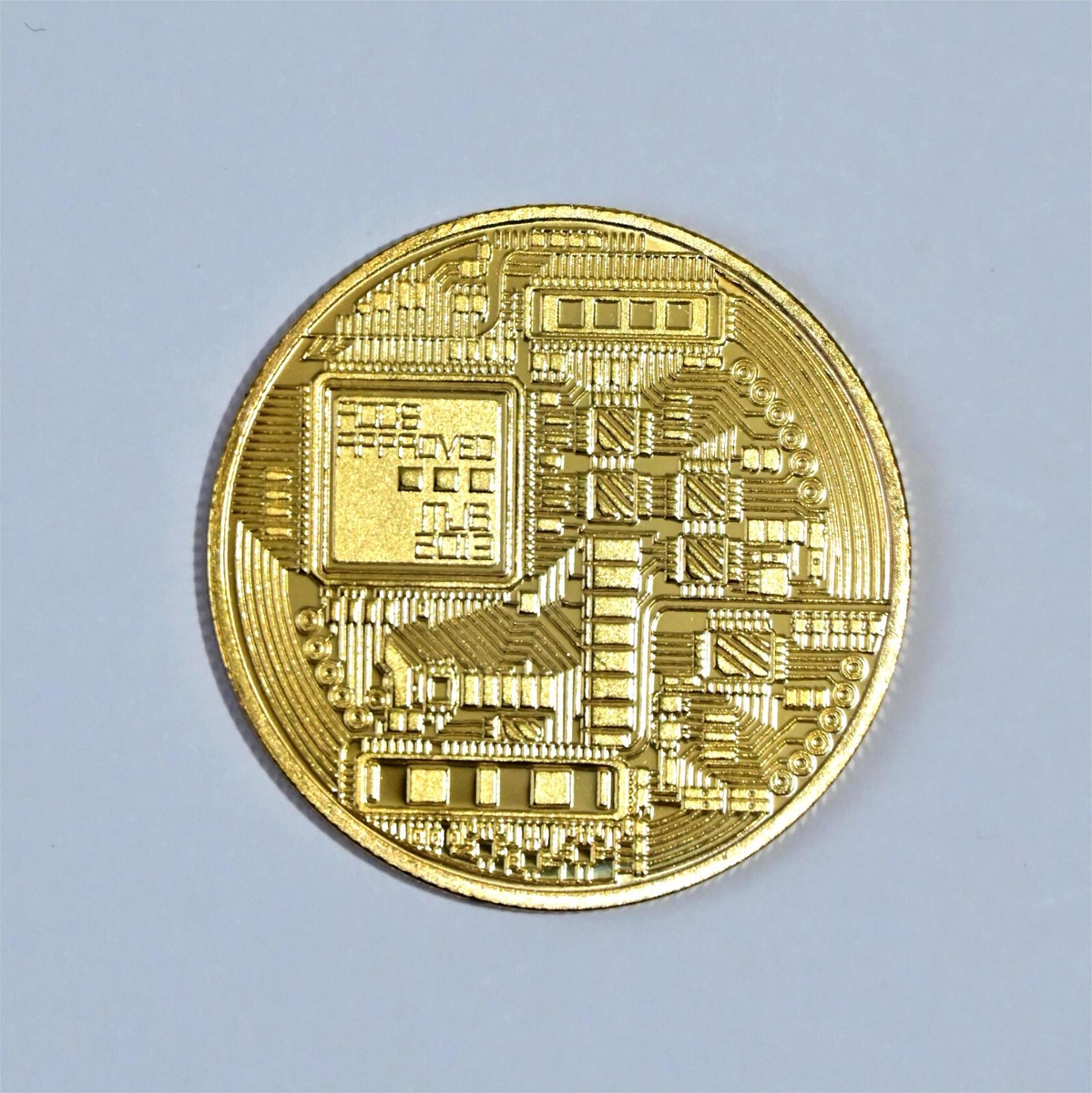 Physical Gold-Plated Bitcoin Collectible Coin, 40mm Souvenir BTC