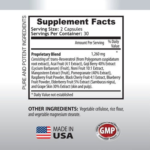 energy boost - RESVERATROL COMPLEX - Immune System, Digestive Health - 3 Bottles - Picture 5 of 11