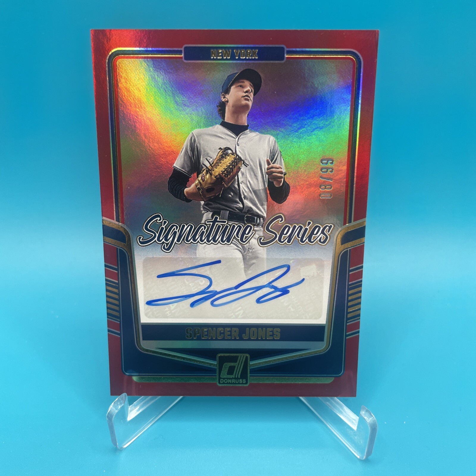 2024 Donruss Baseball - Spencer Jones - Red Signature Series Auto 08/99