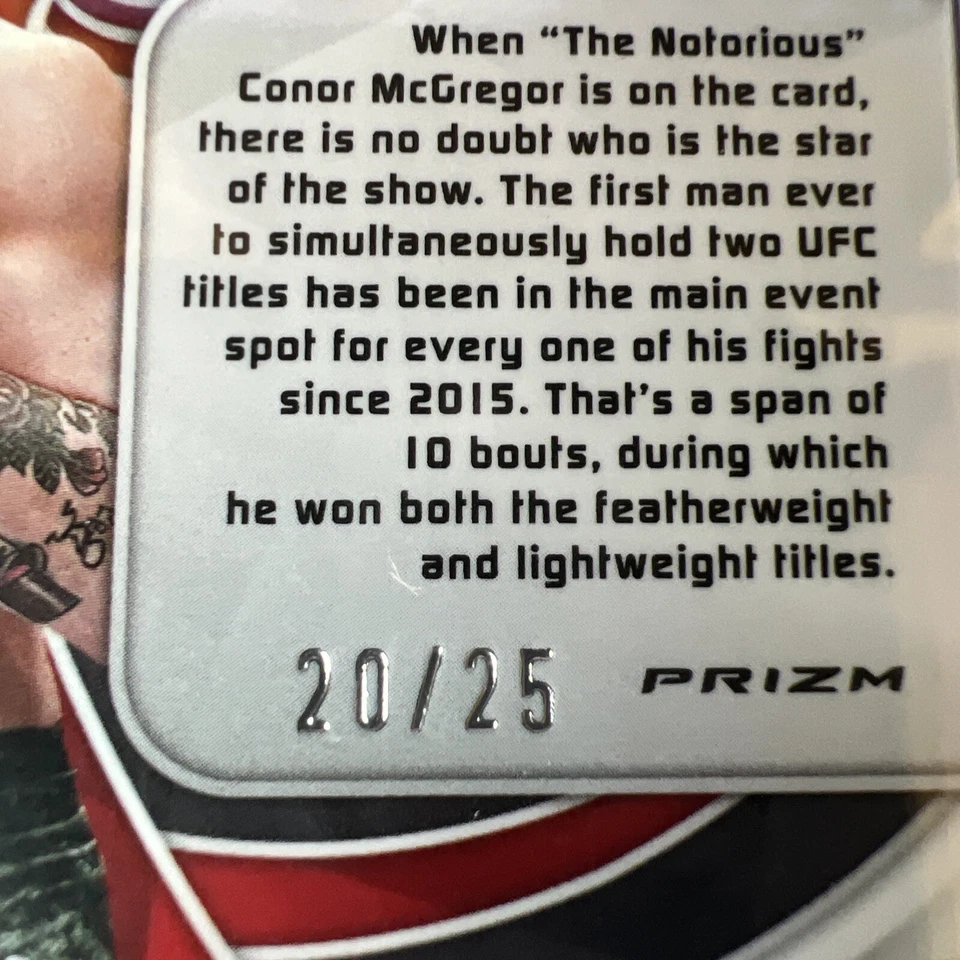 2023 Panini Chronicles UFC Spectra Conor McGregor /25 Cracked Ice PSA 10 POP 1!! - Image 3 of 3