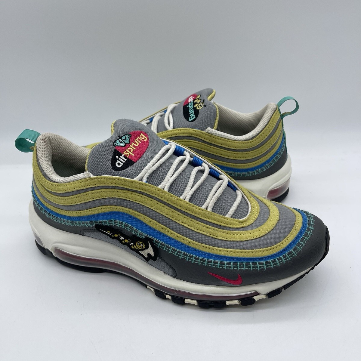 シューズ スニーカー   ナイキ Nike Air Max 97 SE Next Nature Gray/Yellow/Blu/ Nike DH4759-001 Air Max 97 SE Air Sprung Men's Size 9 Running