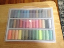 39PCS/Set Assorted Colorful Polyester Sewing Thread Spools with carrying case