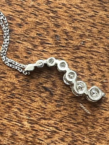 Halskette 14 Karat Weißgold natürliche Diamanten Reise der Liebe Leben Anhänger 16 Zoll - Bild 8 von 13