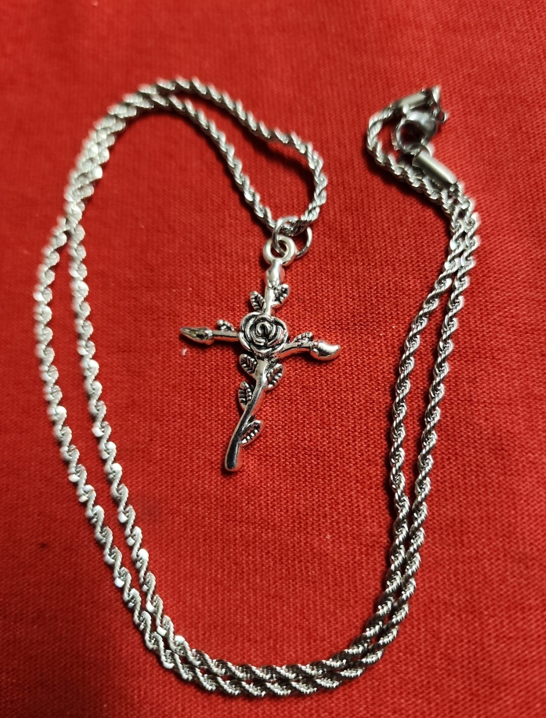 CHRISTIAN.CATHOLIC Cross Necklace w/ Stainless Steel Chain 20 inches