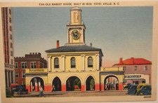 1940's SINCLAIR-OLD MARKET HOUSE, Fayetteville, NC Linen postcard 5.5" x 3.5"