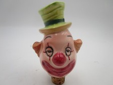 Vintage Porcelain  Clown face Bottle stopper