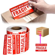 500 Large 2x3 Fragile Handle with Care Thank You Labels Stickers Warning Remind