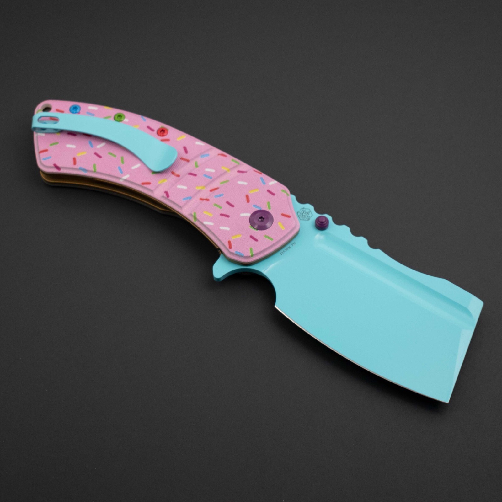 *NEW* Kansept Korvid XL Dessert Warrior Knife HUGE! Blue 154CM Pink G10