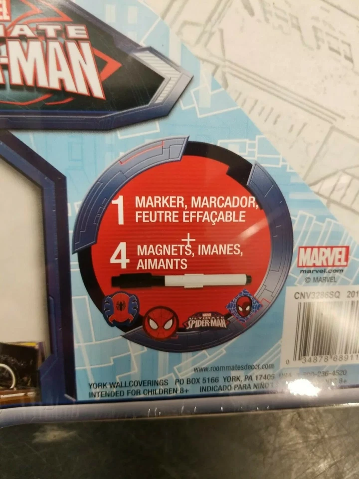 NEW Marvel Ultimate Spider-Man Magnetic Dry Erase Board Canvas Wall Class Decor - Image 3 of 4