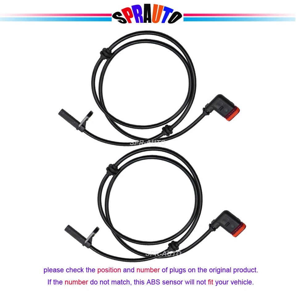 Rear Driver Passenger ABS Speed Sensor Set For Mercedes-Benz C63 AMG 2008-2015 - Imagem 3 de 4