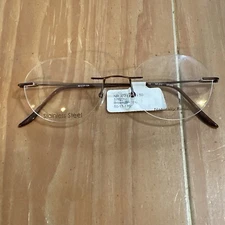 Naturally Rimless NR 372 Eyeglasses Frame 50-17-135 Brown (B-32)