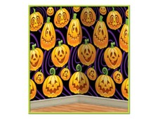 Jack-O-Lantern Backdrop Halloween Photo Booth Party Decorations Pumpkins Orange