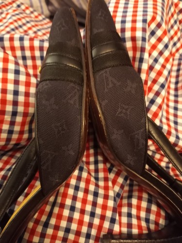 Louis VUITTON Logo Black Strap Sandal Size 39.5 (9B) AR0044 - Picture 9 of 12