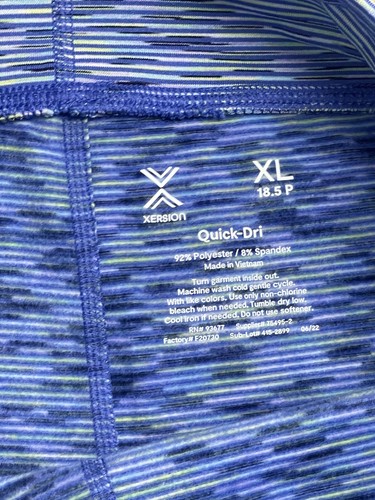 NWT Xersion Girls 2 Fleece Lined Leggings Plus Size XL 18.5 Quick-Dri Pink Blue - Picture 6 of 15