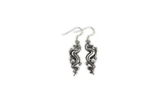 FashionJunkie4Life Sterling Silver Dangling Dragon Earrings