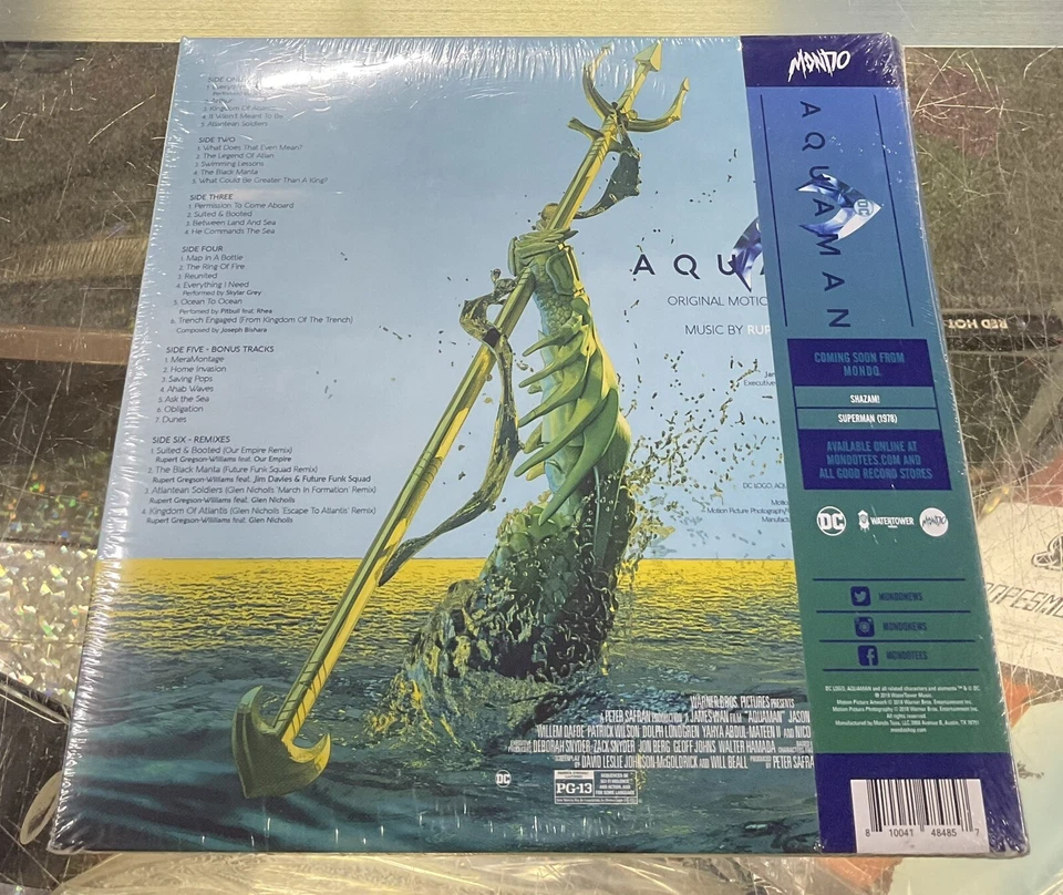 Aquaman Original Soundtrack By Rupert Gregson-Williams 3LPs On Vinyl Jason Mamoa - Image 3 of 3