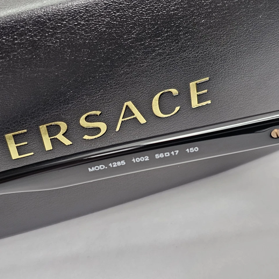 Versace Sunglasses Black Gold Square Metal Glossy MOD VE 1285 1002 56mm [B] - Image 4 of 4