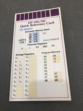HP-38E/38C Quick Reference Card, Excellent Condition