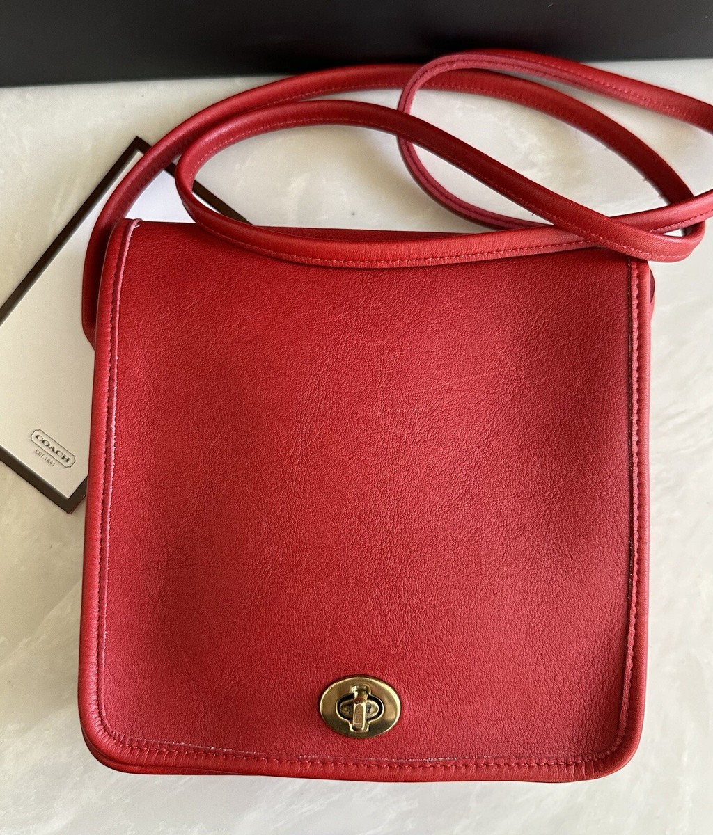 バッグ Vintage COACH Hand bag pouch RED COACH VINTAGE RED COMPACT POUCH BRASS 9620 USA EUC | eBay