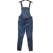 Shein Dark Blue Maternity Stretch Denim Dungarees Uk Women