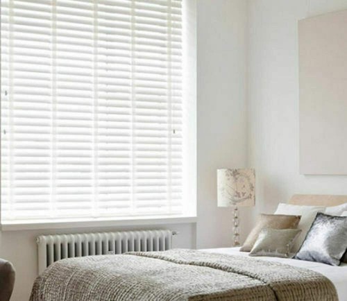 Persianas venecianas de ventana de madera sintética cortinas recortables de listones de 50 mm con cinta y cuerda - Imagen 13 de 20