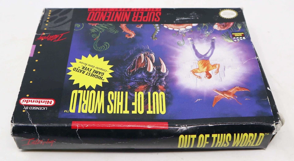 VINTAGE 1992 SUPER NINTENDO ENTERTAINMENT SYSTEM SNES OUT OF THIS WORLD GAME - Image 2 of 4