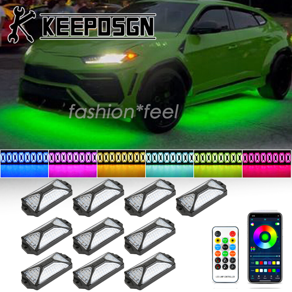 For Lamborghini Urus RGB LED Rock Lights Underglow Body Neon Turn Signal Brake