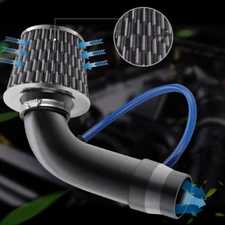 Car Cold Air Intake Filter Induction Pipe Power Flow Hose System Kit Black