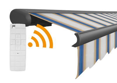 6x3m Elektrische Vollkassettenmarkise Aluminium Gelenkarm LED