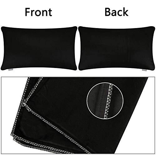 4-Pack 100% Cotton Lumbar Comfortable Solid Decorative 12x20inch/30x50cm Black - Bild 5 von 7