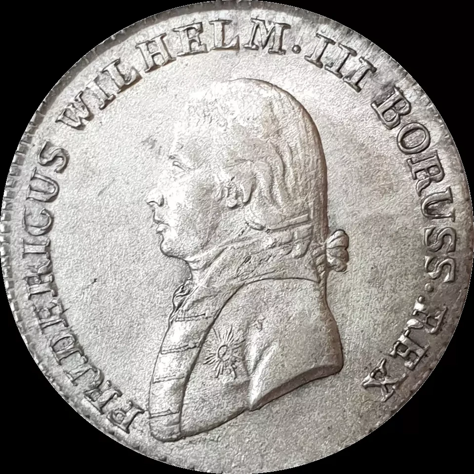 Prussia 1/6 Thaler 1805 Silver Aunc-Unc Coin 4 Groschen Germany Portrait - Image 2 of 4