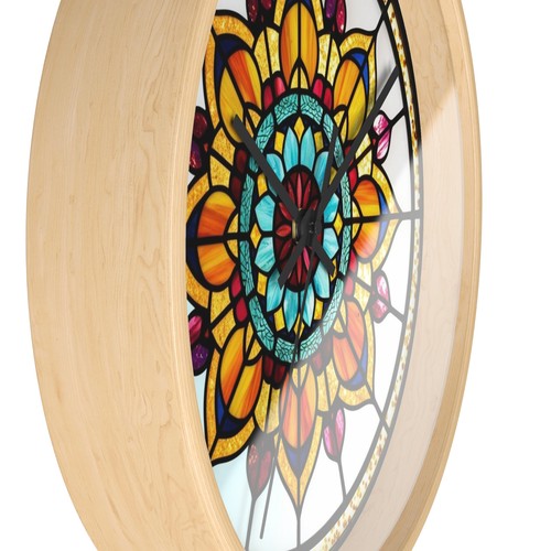 Mandala Reloj de Pared Vidrieras Imitación Oficina Reloj Estilo Boho Regalo para Mamá, - Imagen 9 de 19