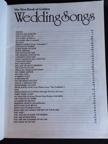 Nuevo Libro de Canciones de Boda Doradas Piano Acordes Vocales Boda Marzo 1988 Belwin - Imagen 3 de 8