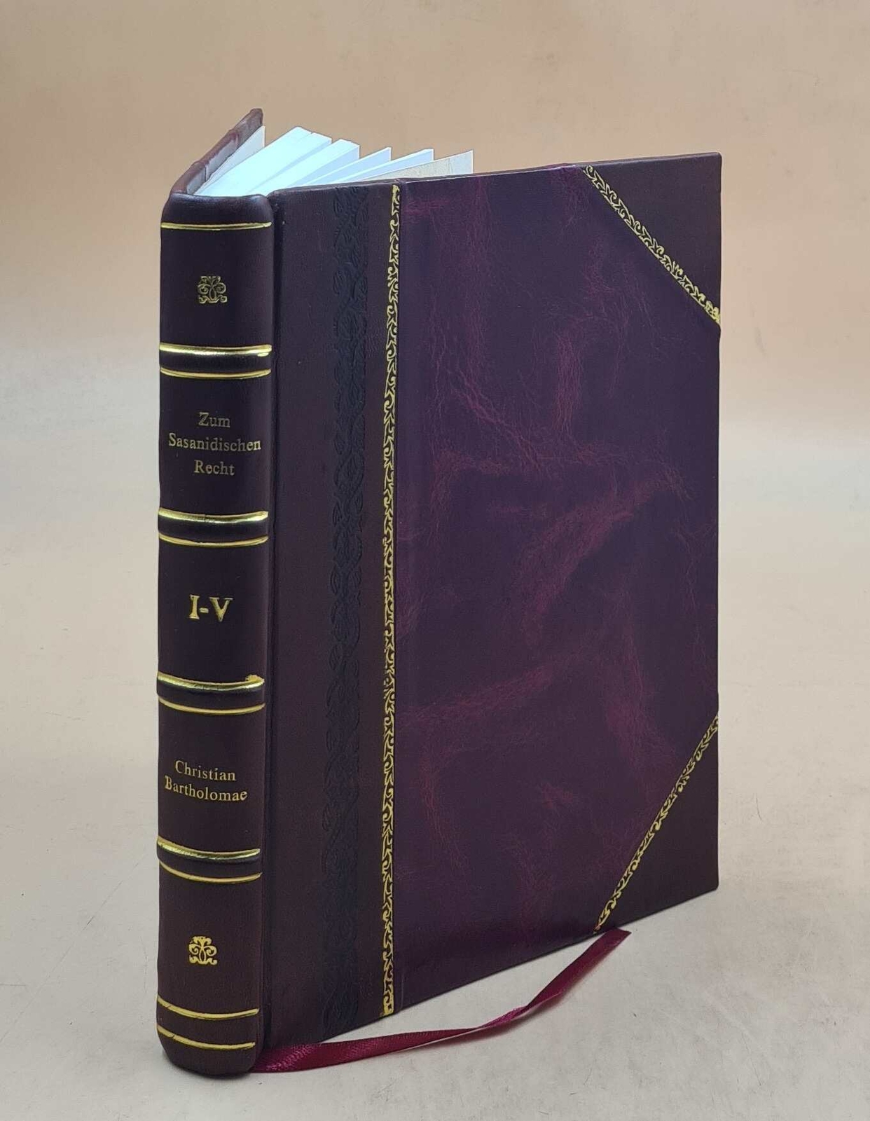 Leather Bound Volume on Sasanian Law by Christian Bartholomae