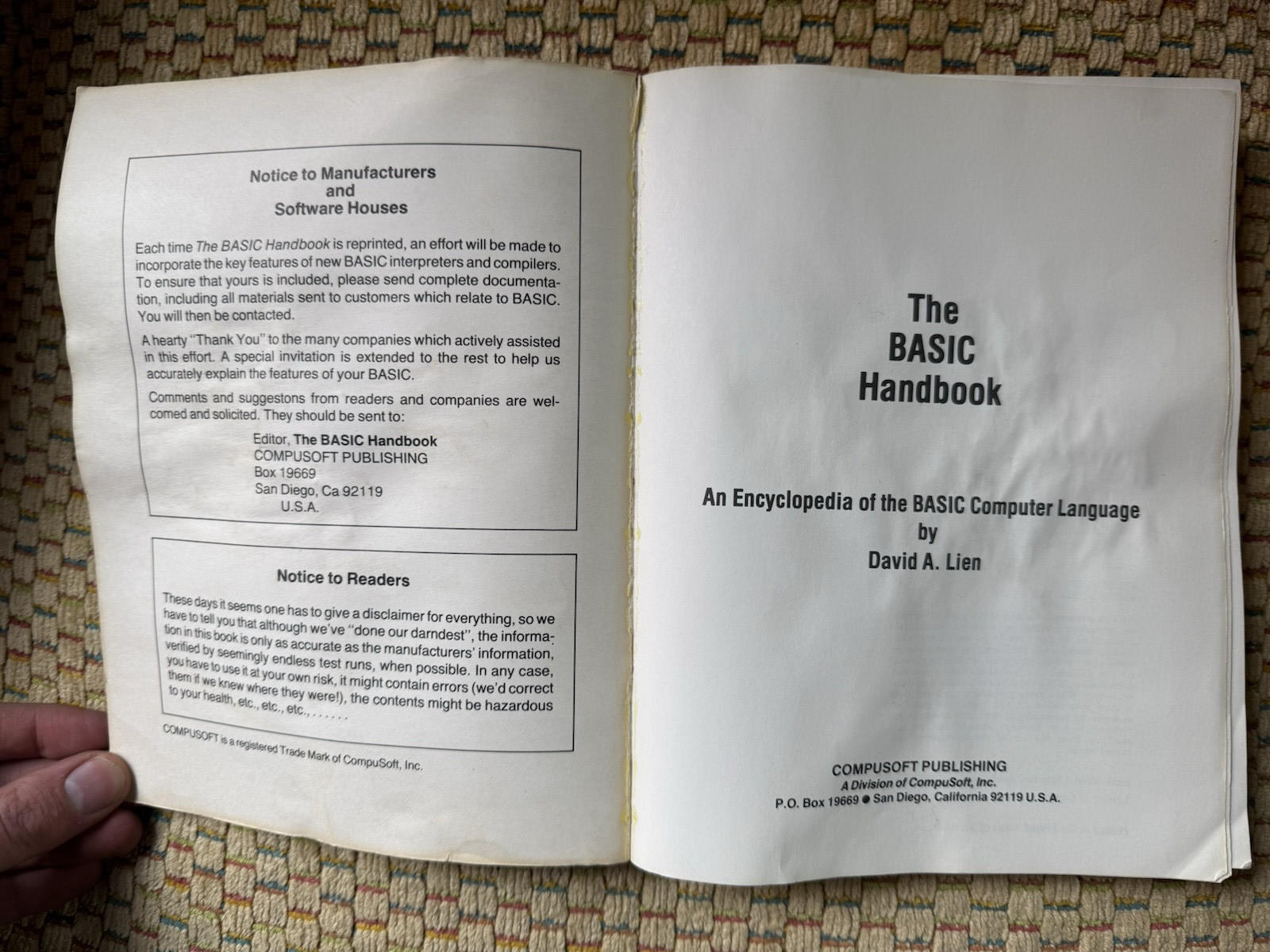 THE BASIC HANDBOOK An Encyclopedia of Basic Computer Language by David ...