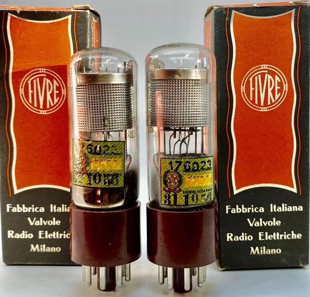 6c5g 6c5 tube NOS Fivre Italy preamp tubes pair valve mesh punched