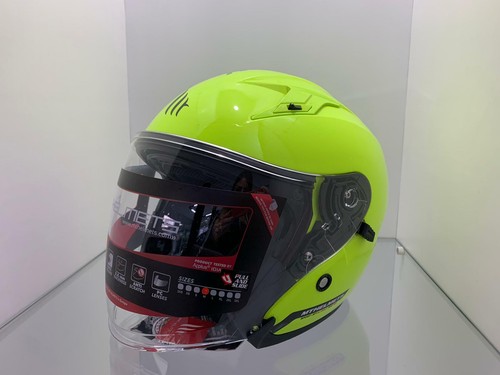CASCO JET DOPPIA VISIERA GIALLO FLUO SCOOTER MOTO MT HELMETS AVENUE  OMOLOGATO | eBay