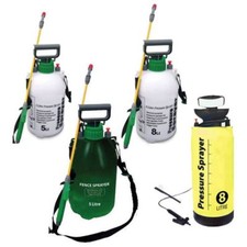 5L/8L PRESSURE SPRAYER PUMP MANUAL GARDEN SPRAY KNAPSACK KILL WEEDS CHEMICALS UK